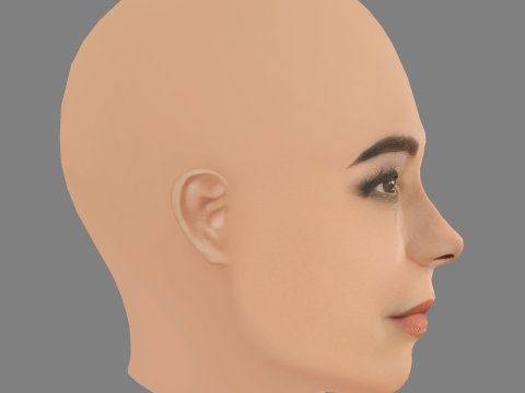 Marisol Nichols Head - No Hair - Laag poly hoofd voor wild 3D Model