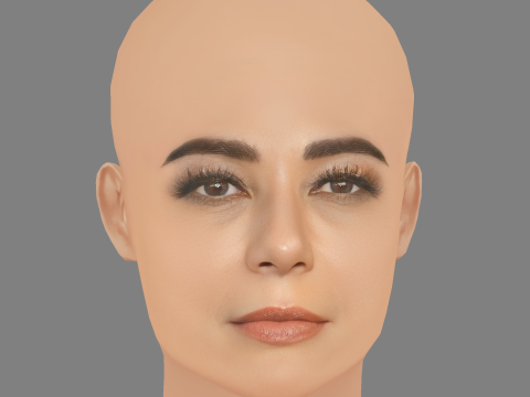 Marisol Nichols Head - No Hair - Laag poly hoofd voor wild 3D Model