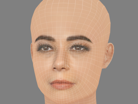 Marisol Nichols Head - No Hair - Laag poly hoofd voor wild 3D Model