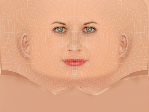 Meg Ryan Head - Saçsız - Oyun için düşük poli kafa 3D Model