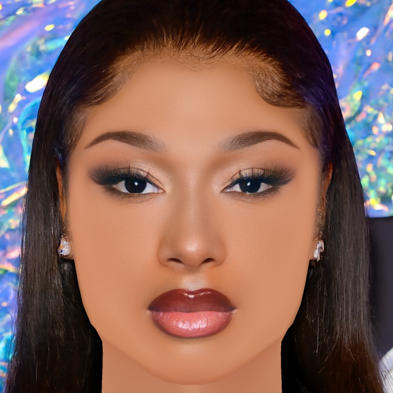 Megan Thee Stallion Head - 无头发 - 低聚游戏头 3D 模型 .c4d .max .obj .3ds .fbx .stl .blend