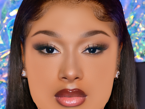 Megan Thee Stallion Head - 无头发 - 低聚游戏头 3D 模型