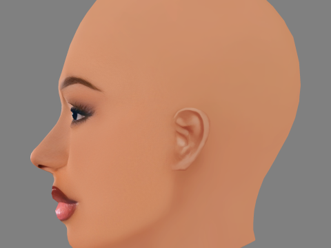 Megan Thee Stallion Head - 无头发 - 低聚游戏头 3D 模型