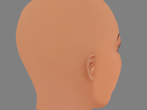 Megan Thee Stallion Head - 无头发 - 低聚游戏头 3D 模型
