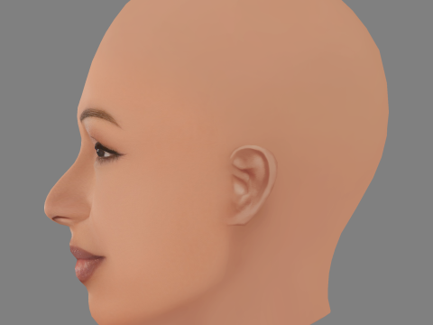 Melanie Fiona Head - Sem cabelo - Cabeça baixa poli para jogo Modelo 3D