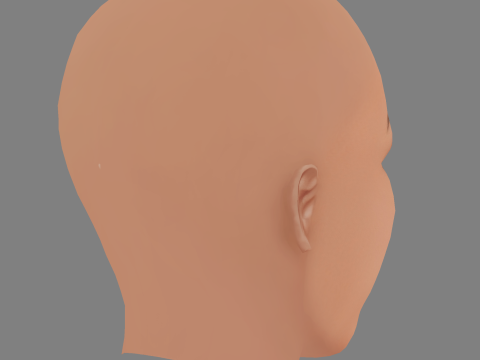 Melanie Fiona Head - Sem cabelo - Cabeça baixa poli para jogo Modelo 3D