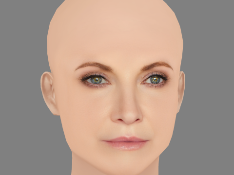 Голова Мелинды МакГроу - Без волос - Низкополигональная голова для игры 3D Модель