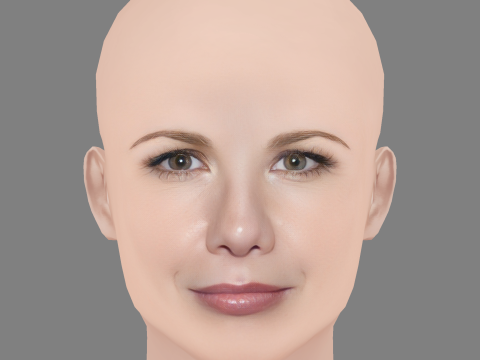 Melissa Gilbert Head - No Hair - Low poly head para jogo Modelo 3D