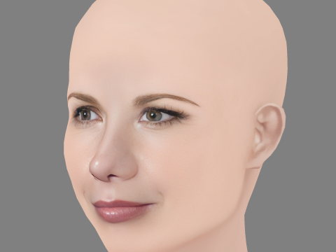 Melissa Gilbert Head - No Hair - Low poly head para jogo Modelo 3D