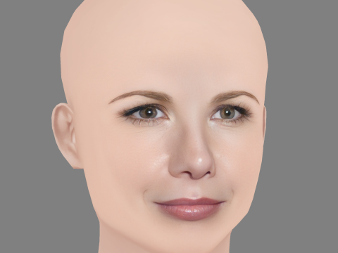 Melissa Gilbert Head - No Hair - Low poly head para jogo Modelo 3D