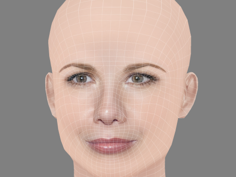 Melissa Gilbert Head - No Hair - Low poly head para jogo Modelo 3D