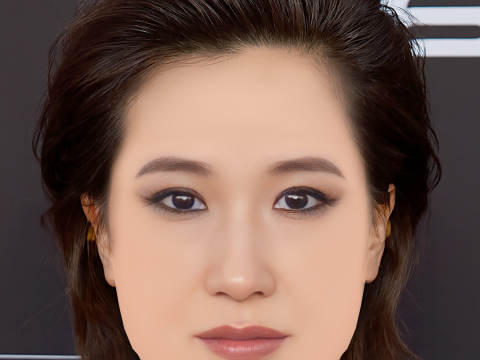 Meng er Zhang Head – No Hair – Low-Poly-Kopf für das Spiel 3D Modell