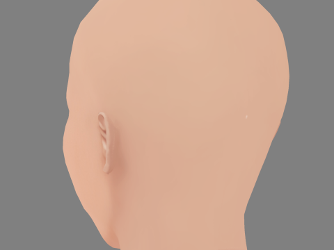 Tête Meng er Zhang - No Hair - Tête low poly pour le jeu Modèle 3D