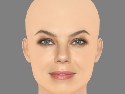 Michelle Monaghan Head – No Hair – Low-Poly-Kopf für das Spiel 3D Modell