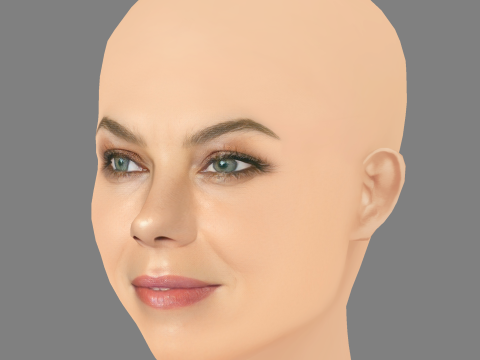 Michelle Monaghan Head – No Hair – Low-Poly-Kopf für das Spiel 3D Modell