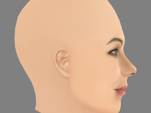 Michelle Monaghan Head – No Hair – Low-Poly-Kopf für das Spiel 3D Modell