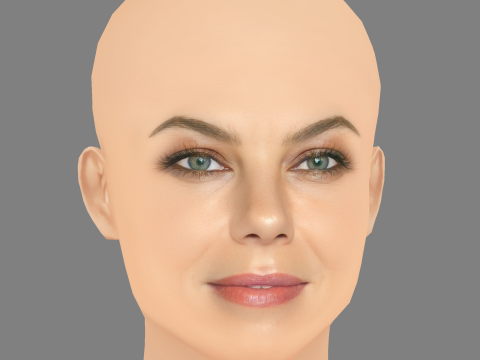 Michelle Monaghan Head – No Hair – Low-Poly-Kopf für das Spiel 3D Modell