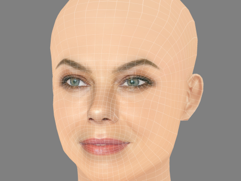 Michelle Monaghan Head – No Hair – Low-Poly-Kopf für das Spiel 3D Modell