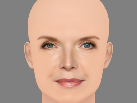 Testa di Michelle Pfeiffer - Senza capelli - Testa in poliestere bassa per il gioco Modello 3D