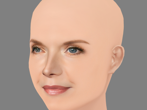 Testa di Michelle Pfeiffer - Senza capelli - Testa in poliestere bassa per il gioco Modello 3D