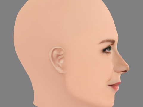 Testa di Michelle Pfeiffer - Senza capelli - Testa in poliestere bassa per il gioco Modello 3D