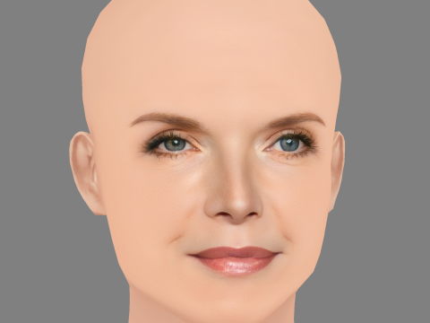 Testa di Michelle Pfeiffer - Senza capelli - Testa in poliestere bassa per il gioco Modello 3D