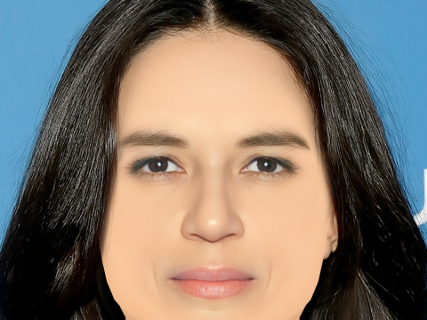 Testa di Michelle Rodriguez - Senza capelli - Testa in polietilene bassa per il gioco Modello 3D