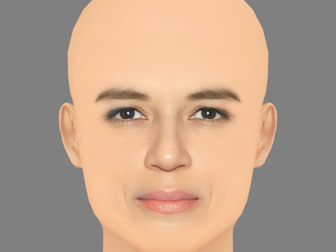 Michelle Rodriguez Kopf – ohne Haare – Low-Poly-Kopf für das Spiel 3D Modell