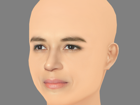 Michelle Rodriguez Kopf – ohne Haare – Low-Poly-Kopf für das Spiel 3D Modell