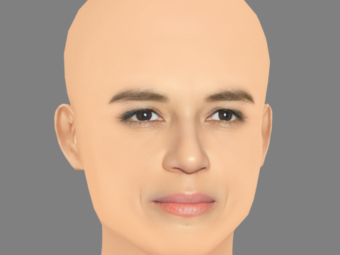 Michelle Rodriguez Kopf – ohne Haare – Low-Poly-Kopf für das Spiel 3D Modell