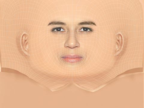 Michelle Rodriguez Kopf – ohne Haare – Low-Poly-Kopf für das Spiel 3D Modell