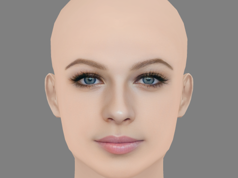 Testa di Michelle Trachtenberg - Senza capelli - Testa in poliestere basso per il gioco Modello 3D