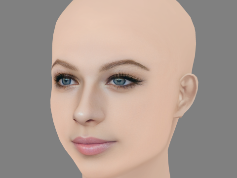 Testa di Michelle Trachtenberg - Senza capelli - Testa in poliestere basso per il gioco Modello 3D