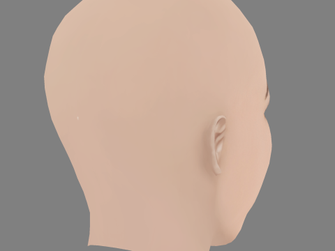 Testa di Michelle Trachtenberg - Senza capelli - Testa in poliestere basso per il gioco Modello 3D