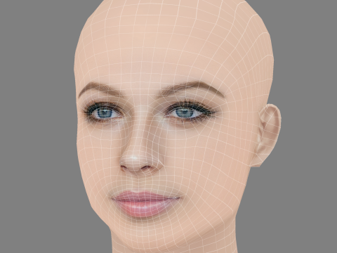 Testa di Michelle Trachtenberg - Senza capelli - Testa in poliestere basso per il gioco Modello 3D