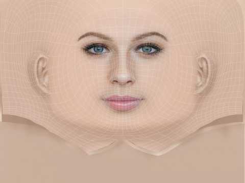 Testa di Michelle Trachtenberg - Senza capelli - Testa in poliestere basso per il gioco Modello 3D