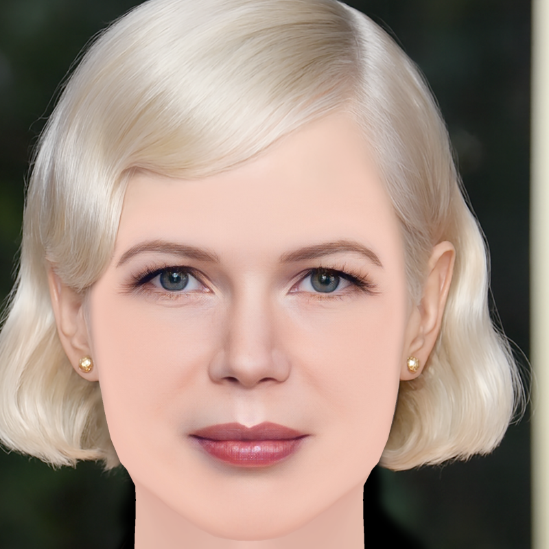 Testa di Michelle Williams - Senza capelli - Testa in poliestere bassa per il gioco Modello 3D .c4d .max .obj .3ds .fbx .stl .blend 