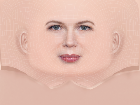 Testa di Michelle Williams - Senza capelli - Testa in poliestere bassa per il gioco Modello 3D