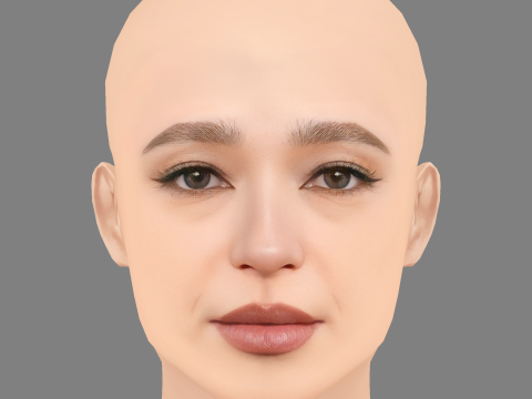 Mikey Madison Head - 无头发 - 低聚游戏头 3D 模型