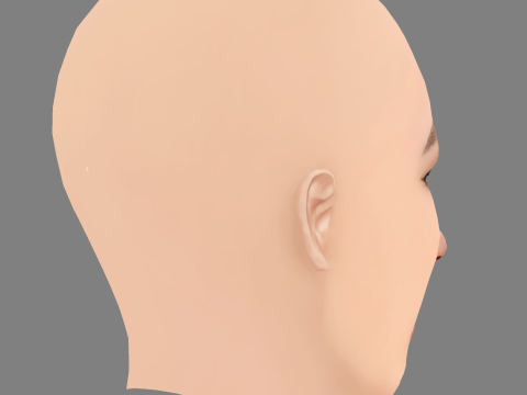 Mikey Madison Head - 无头发 - 低聚游戏头 3D 模型