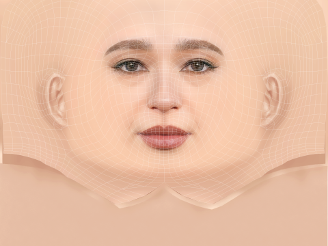 Mikey Madison Head - 无头发 - 低聚游戏头 3D 模型