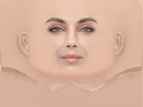 Mila Kunis Head - 无头发 - 游戏用低聚头 3D 模型