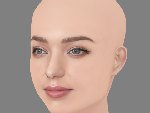 Miranda Kerr-Kopf – ohne Haare – Low-Poly-Kopf für Spiele 3D Modell