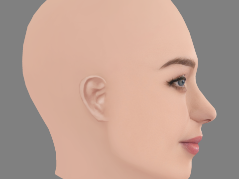 Miranda Kerr-Kopf – ohne Haare – Low-Poly-Kopf für Spiele 3D Modell