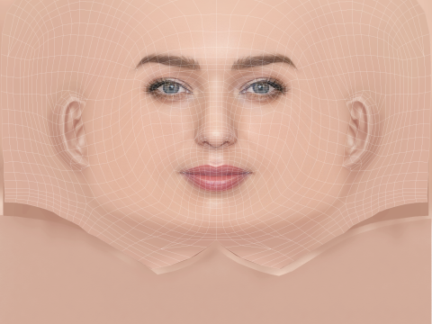 Miranda Kerr-Kopf – ohne Haare – Low-Poly-Kopf für Spiele 3D Modell