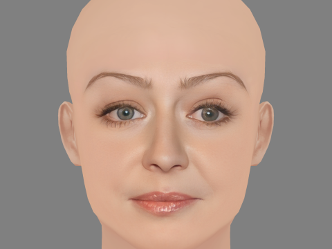 Miranda Otto Head - Senza capelli - Testa in polietilene bassa per il gioco Modello 3D