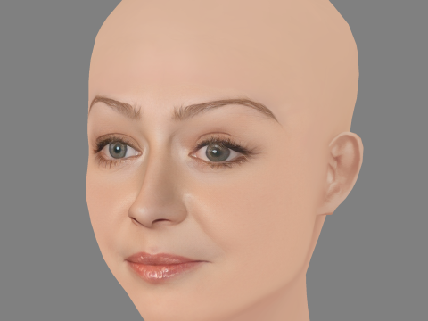 Miranda Otto Head - Senza capelli - Testa in polietilene bassa per il gioco Modello 3D