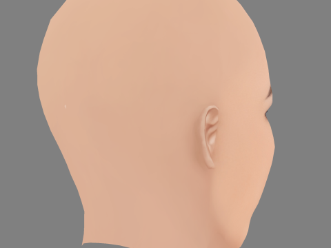 Monica Barbaro 頭 - 髪なし - ゲーム用の低ポリ頭 3Dモデル