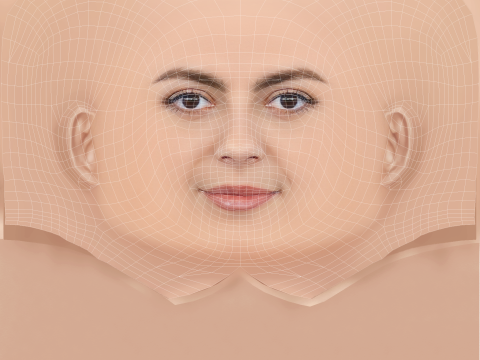 Monica Barbaro 頭 - 髪なし - ゲーム用の低ポリ頭 3Dモデル