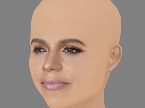 Monique Gabriela Curnen Testa - Senza capelli - Testa in poliestere basso per il gioco Modello 3D